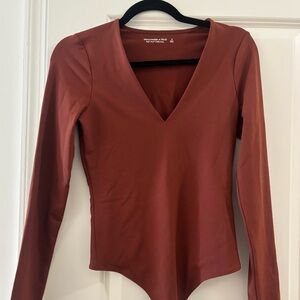 Abercrombie and Fitch V-Neck Long Sleeve Thong Body Suit-Size small